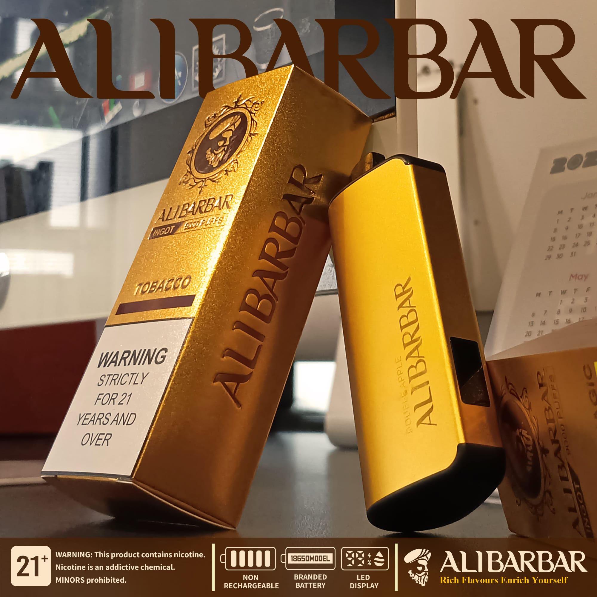 ALIBARBAR INGOT 9000 PUFFS Disposable Vapes Pen Vaporoz