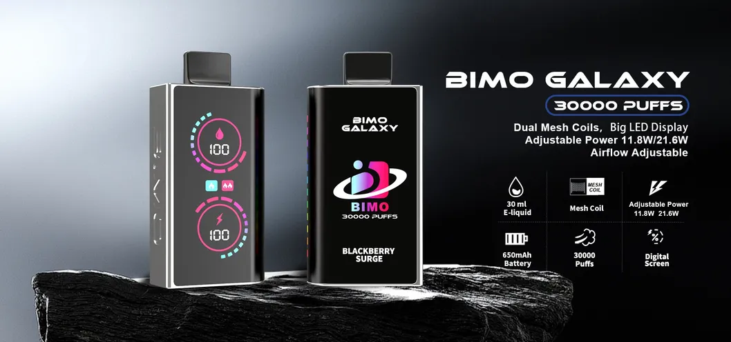 BIMO Galaxy 30,000 Puffs Rechargeable Disposable Vape Pen – Available on Vaporoz